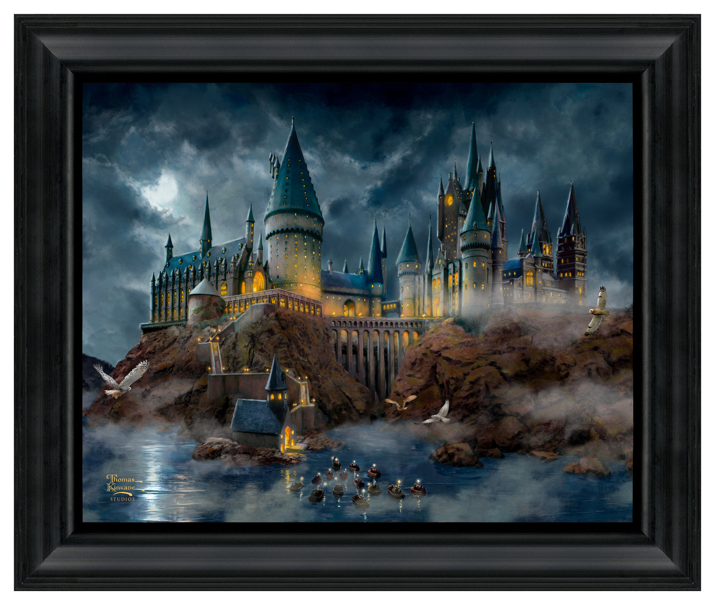 Harry Potter™ Hogwarts™ Castle - 19.5" x 23.5" Brushstroke Vignette (Satin Black Frame)