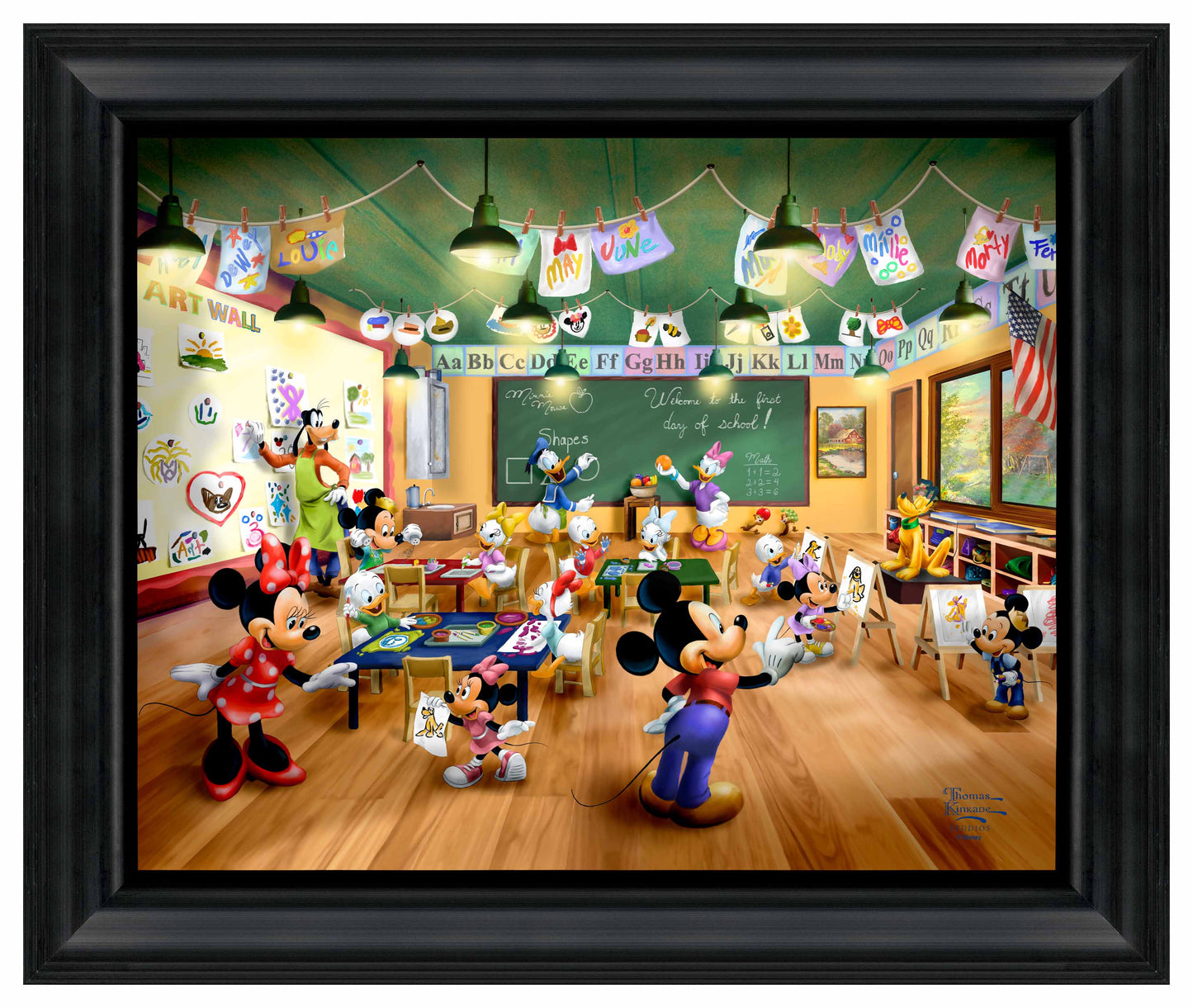 Disney Mickey and Minnie Schoolhouse - 19"x23.5" Disney Vignette (Satin Black Frame)