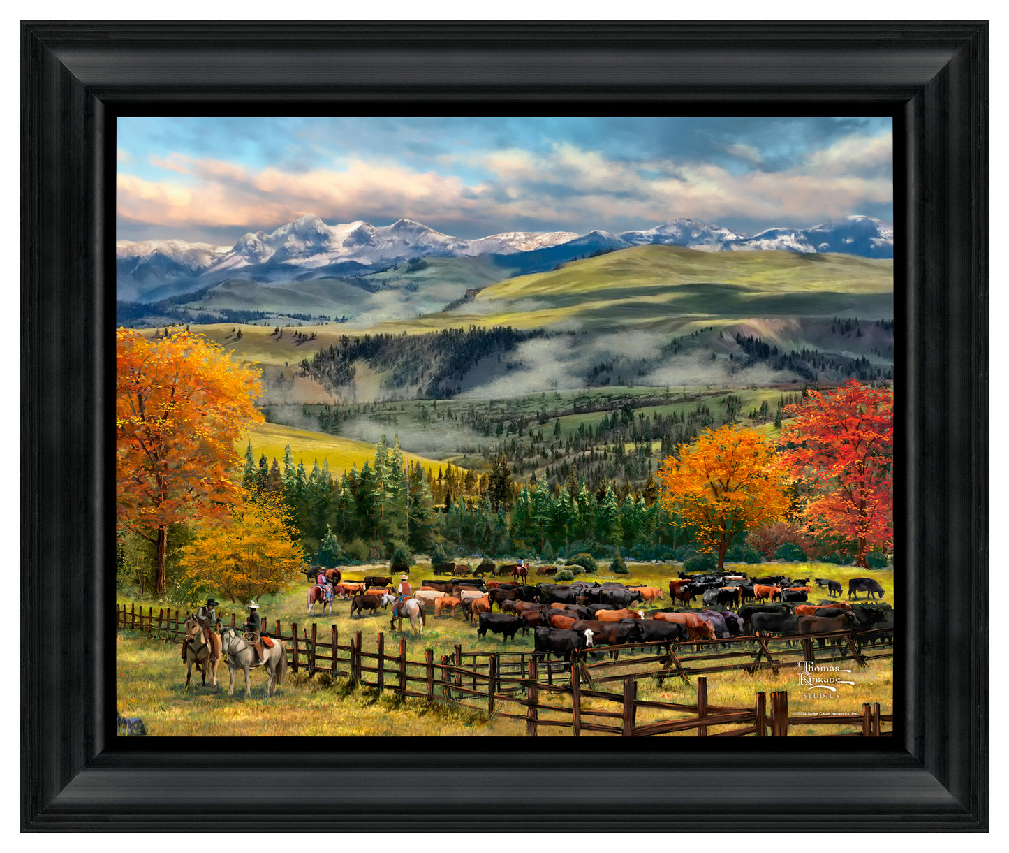 Yellowstone Sky - 16" x 20" Brushstroke Vignette (Satin Black Frame)