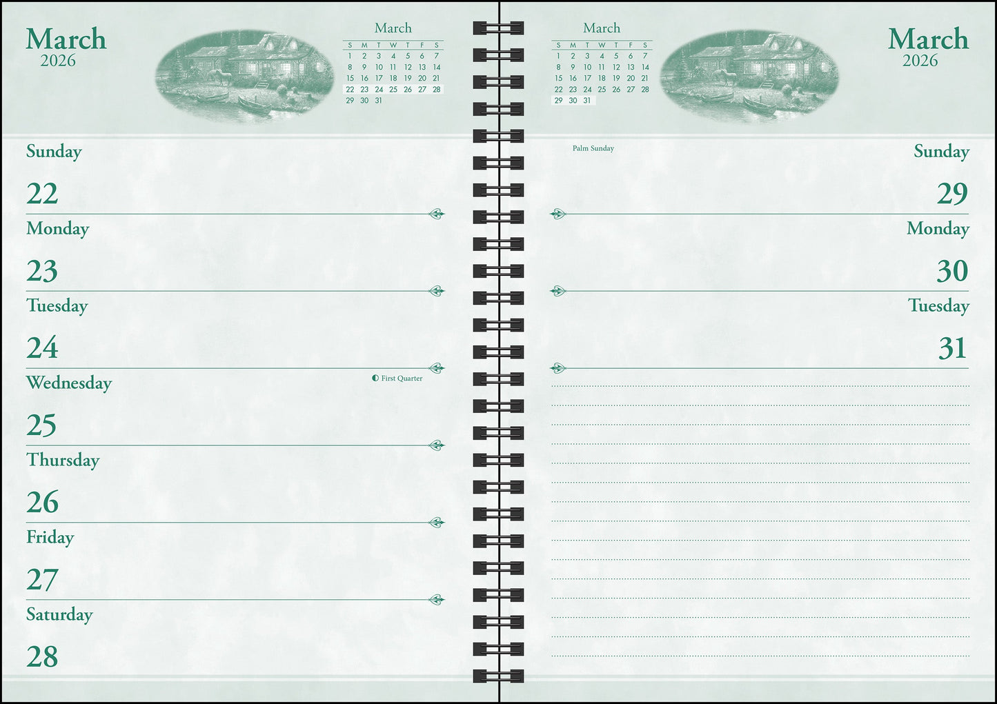 Thomas Kinkade Studios 2026 Monthly/Weekly Engagement Calendar with Scripture