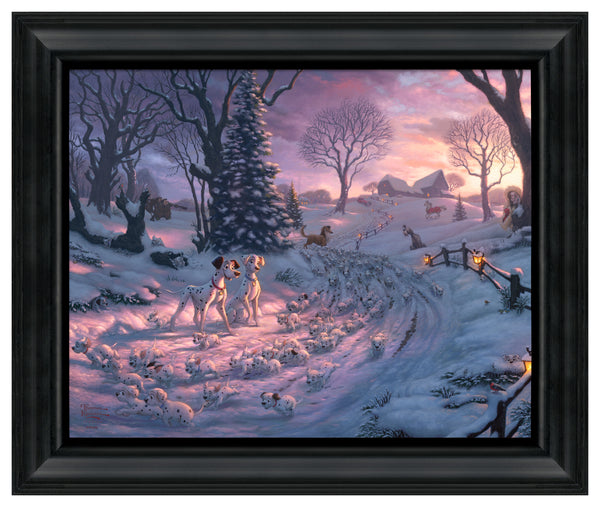 Disney 101 Dalmatians on the Run - 19.5" x 23.5" Disney Vignette (Satin Black Frame)