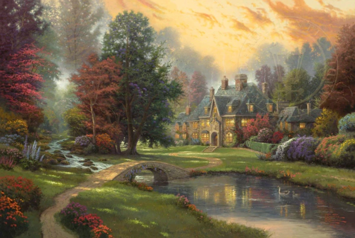 Lakeside Manor - Framed Limited Edition Canvas (SN - Standard Numbered) - 34.5" x 46.5"