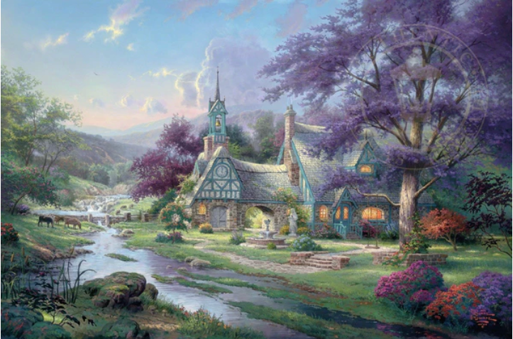Clocktower Cottage - Framed Limited Edition Canvas (SN - Standard Numbered) - 34.5" x 46.5"