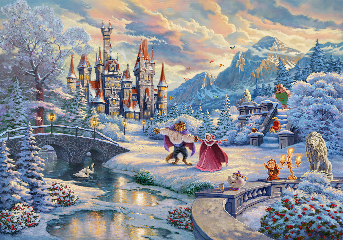 Disney Beauty and the Beast Winter Enchantment - Limited Edition Canvas (EE - Estate Edition) - 28" x 37"