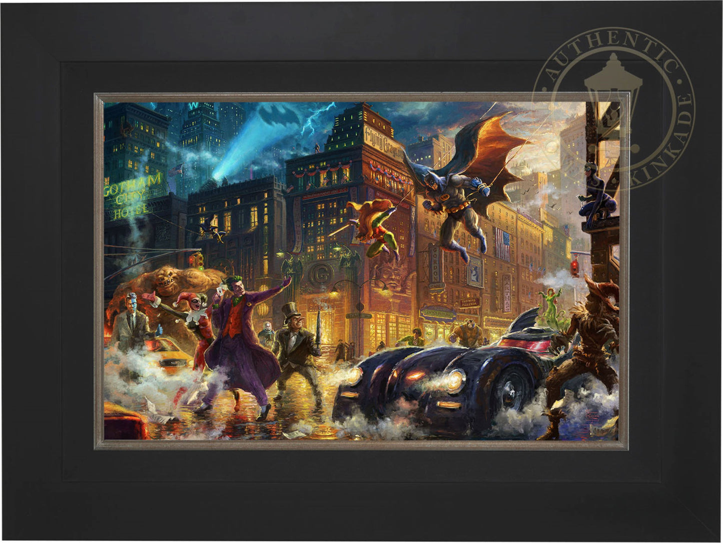 The Dark Knight™ Saves Gotham City™ - Framed Limited Edition Canvas (SN - Standard Number) - 27.5" x 36.5"