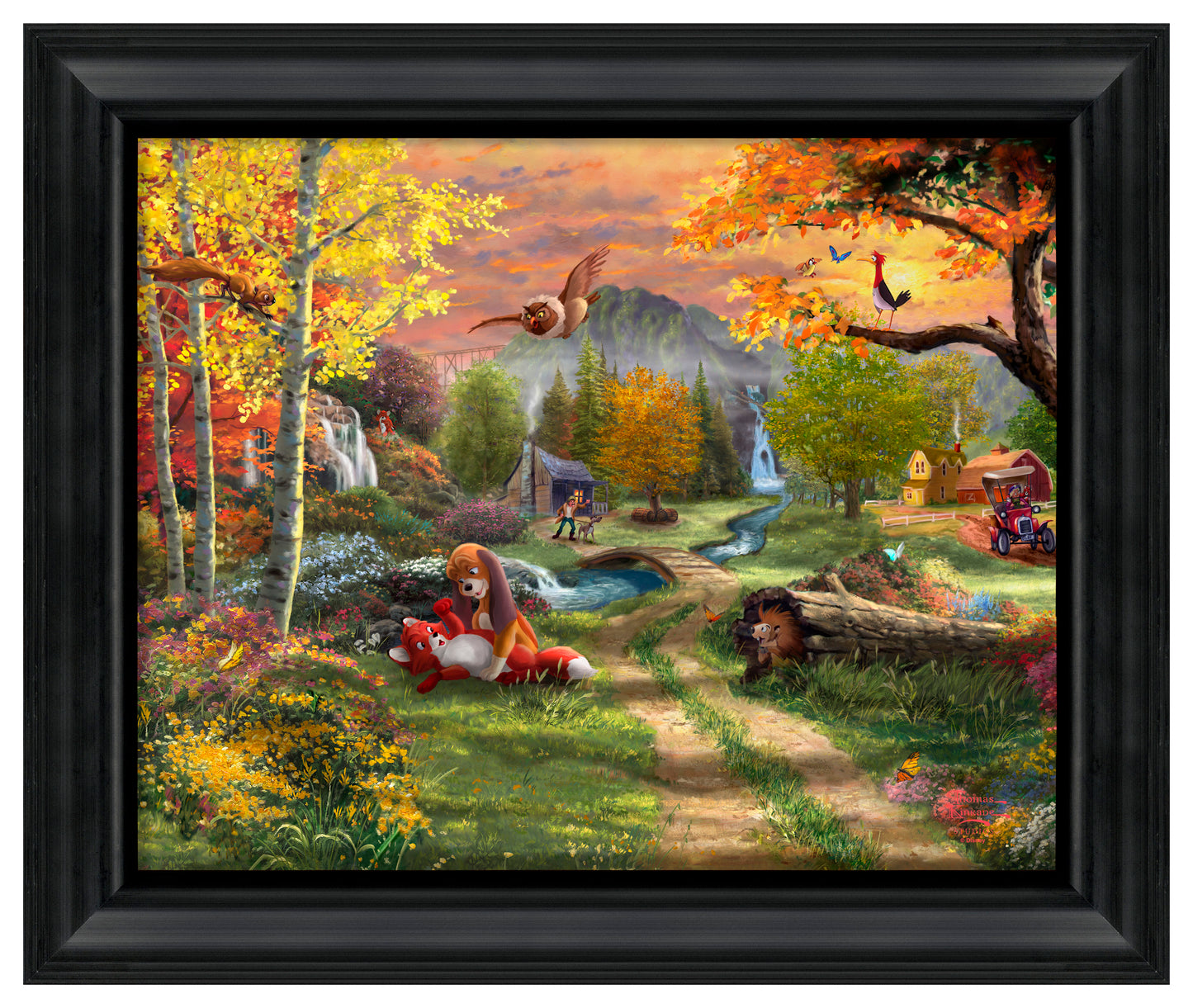 Disney The Fox and the Hound - 19"x23.5" Disney Vignette (Satin Black Frame)