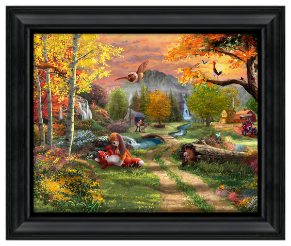 Disney The Fox and the Hound - 19"x23.5" Disney Vignette (Satin Black Frame)