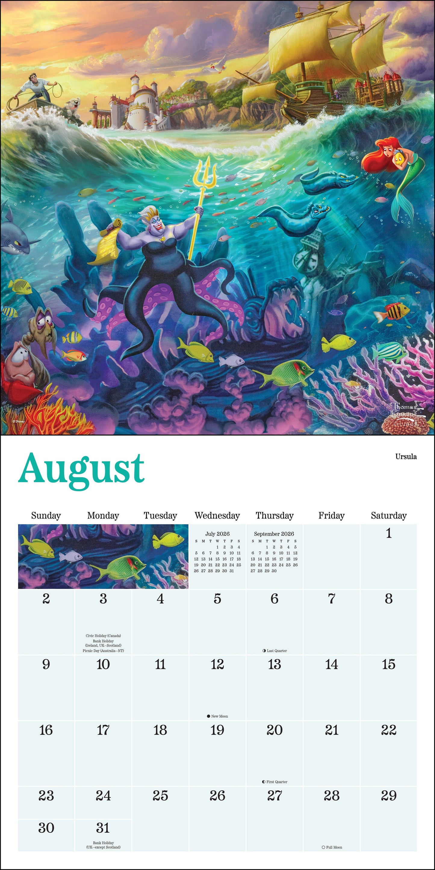 Disney Dreams Collection by Thomas Kinkade Studios 2026 Wall Calendar