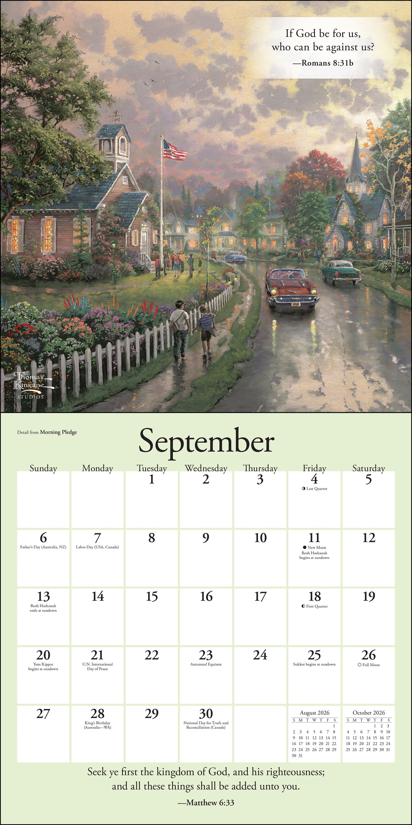 Thomas Kinkade Gardens of Grace 2026 Wall Calendar with Scripture