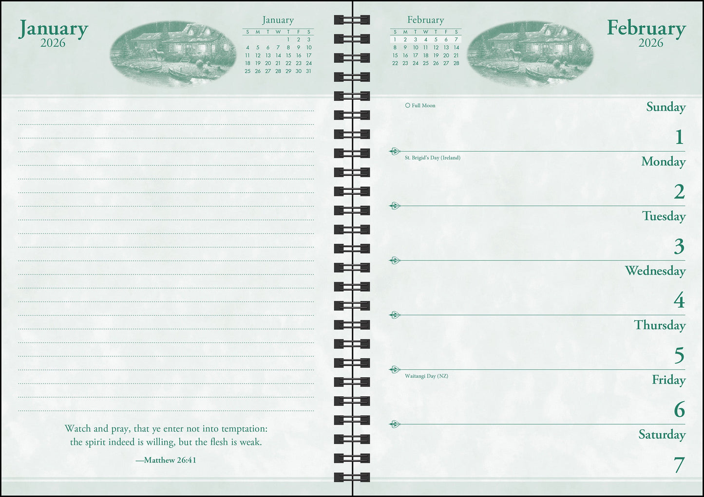 Thomas Kinkade Studios 2026 Monthly/Weekly Engagement Calendar with Scripture