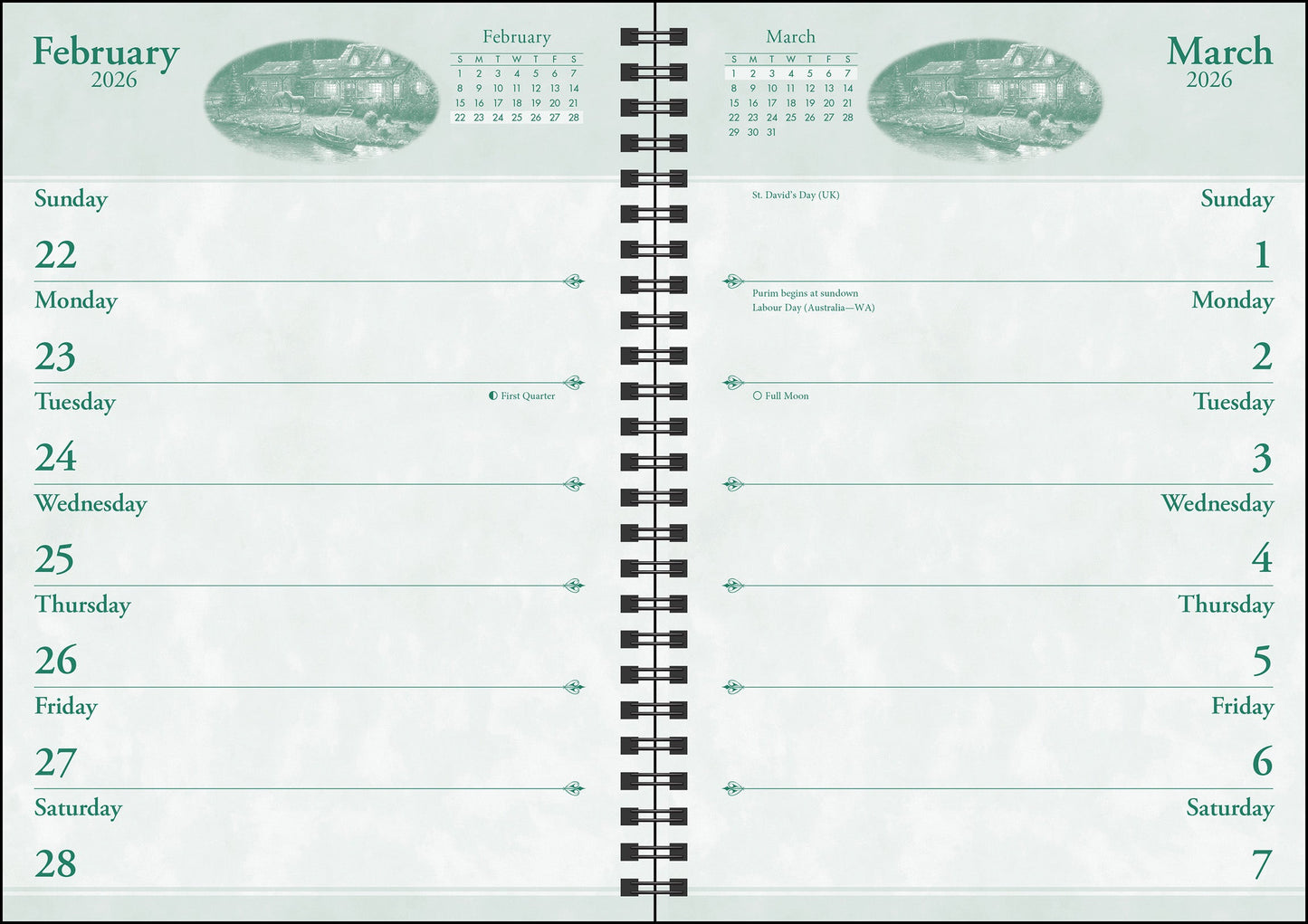 Thomas Kinkade Studios 2026 Monthly/Weekly Engagement Calendar with Scripture