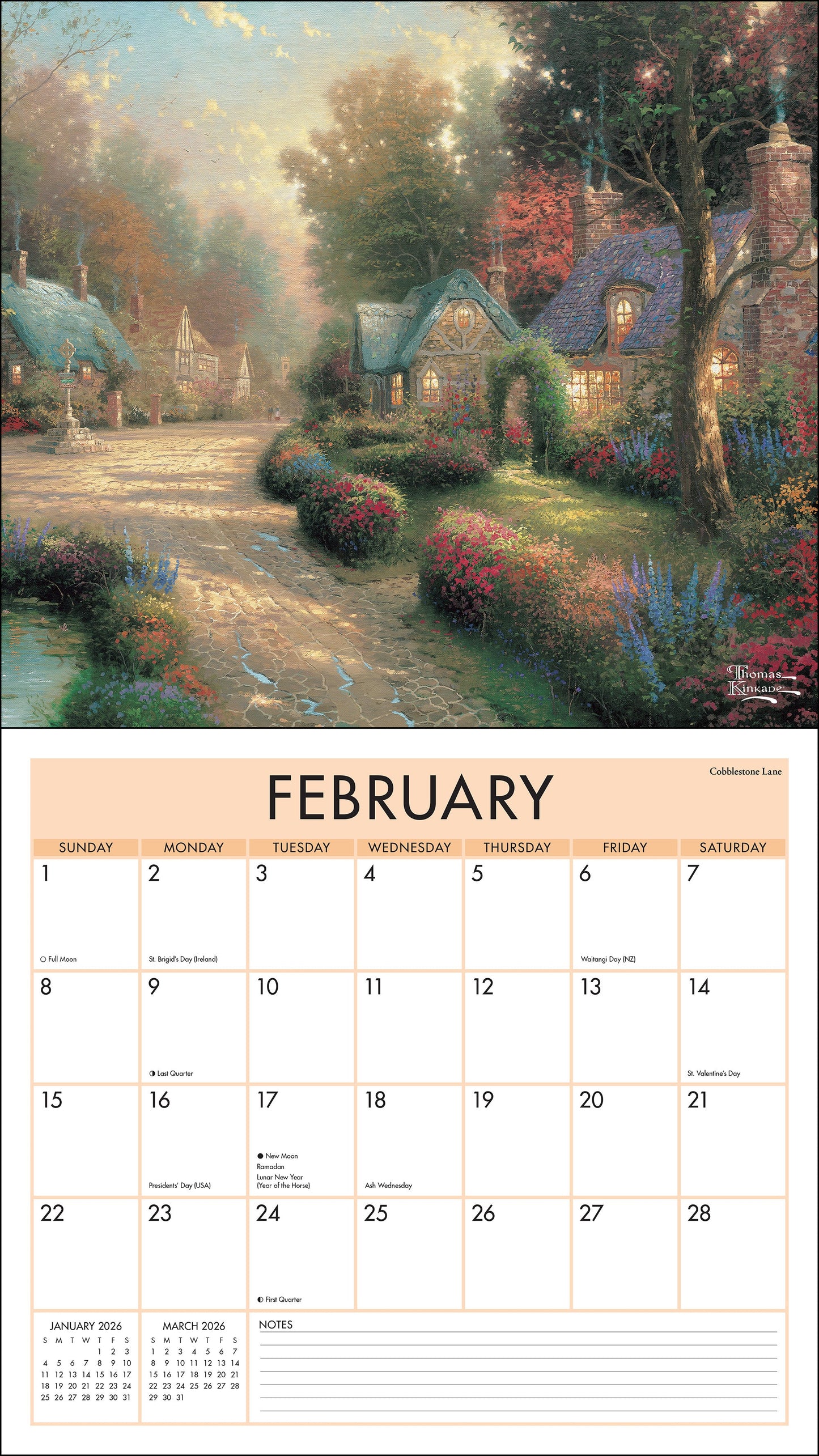Thomas Kinkade Studios 2026 Deluxe Wall Calendar