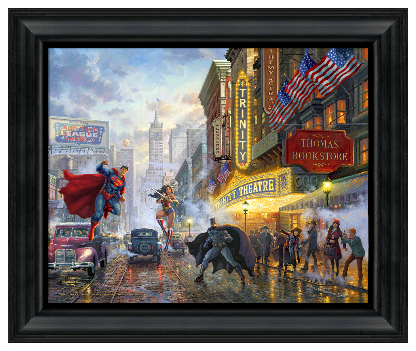 Batman™ Superman™ and Wonder Woman™: The Trinity I - 19.5" x 23.5" Brushstroke Vignette (Satin Black Frame)