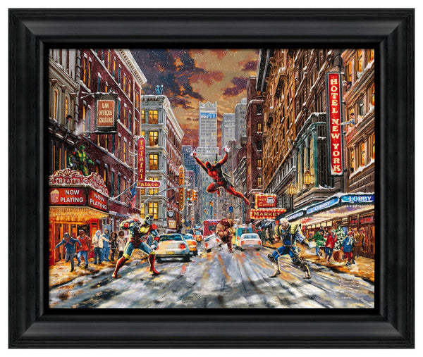 Deadpool - Snow Day - 19.5" x 23.5" Brushstroke Vignette (Satin Black Frame)