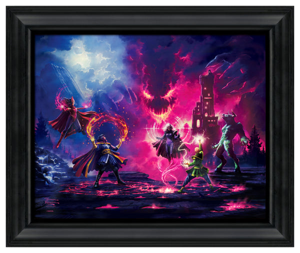 Doctor Strange Vs The Dark Despot - 19.5" x 23.5" Brushstroke Vignette (Satin Black Frame)