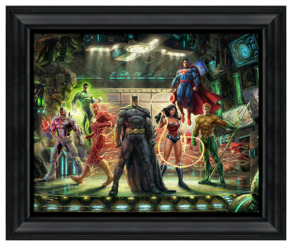 The Justice League - 19.5" x 23.5" Brushstroke Vignette (Satin Black Frame)