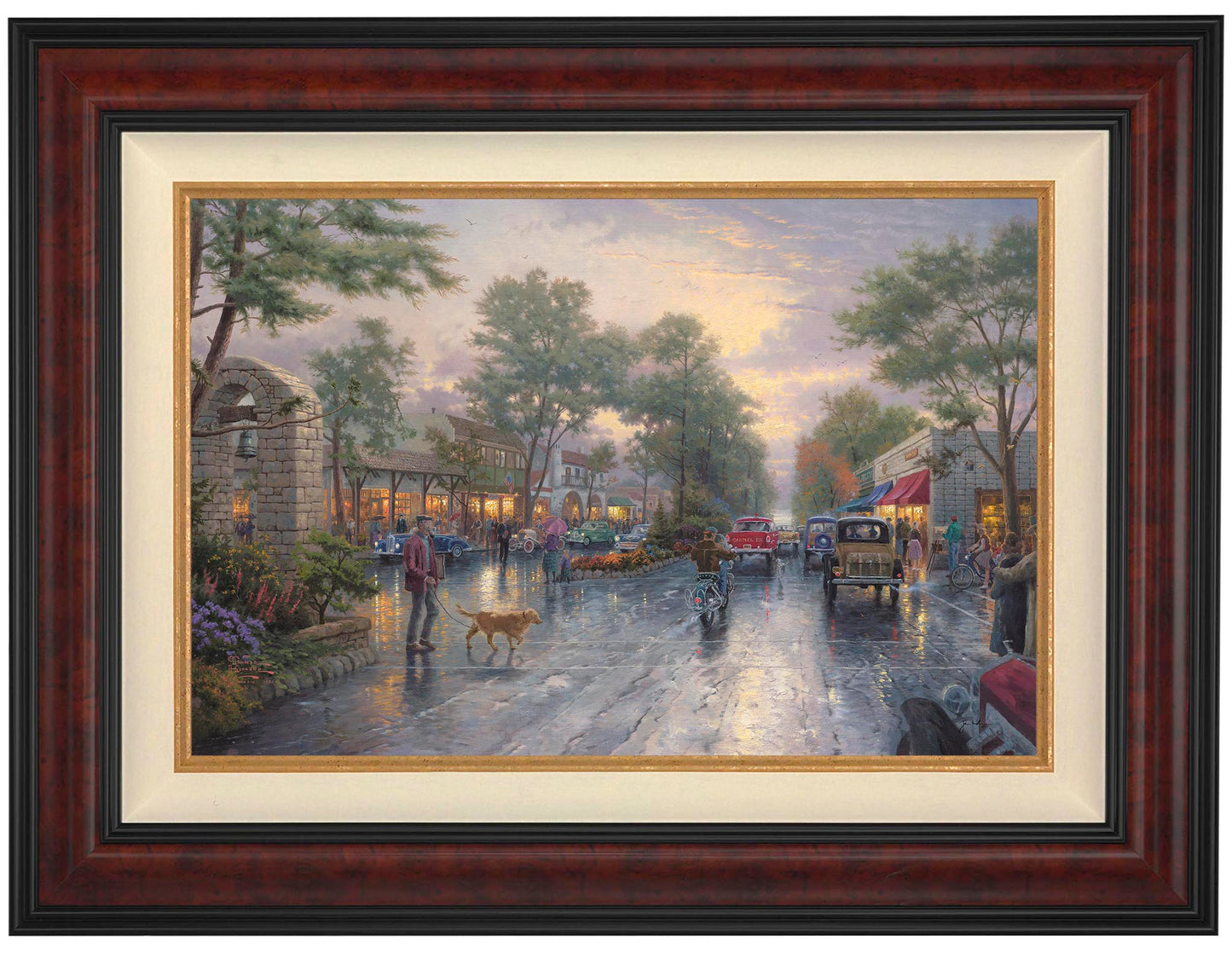 Carmel, Sunset on Ocean Avenue - Framed Limited Edition Canvas (PP - Publisher Proof) - 28" x 37"