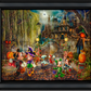 Disney Mickey and Minnie Halloween Fun - 19.5" x 23.5" Disney Vignette (Satin Black Frame)