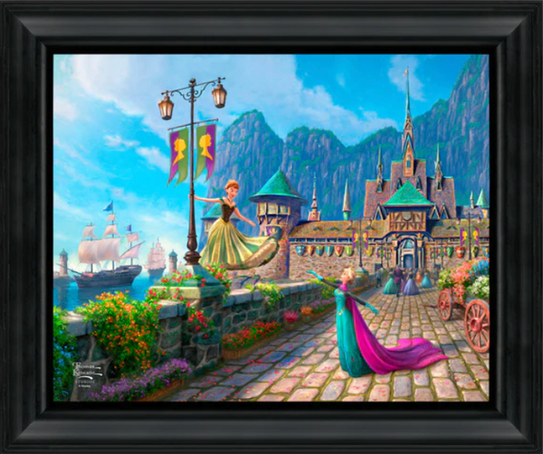 Disney Frozen Celebration in Arendelle  - 19.5" x 23.5" Disney Vignette (Satin Black Frame)