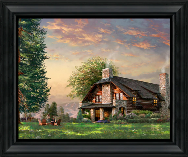 The Dutton House  - 19.5" x 23.5" Brushstroke Vignette (Satin Black Frame)