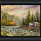 Living the Dream Airstream® I - 19.5" x 23.5" Brushstroke Vignette (Satin Black Frame)