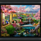 Disney Mickey and Minnie in Japan  - 19.5" x 23.5" Disney Vignette (Satin Black Frame)