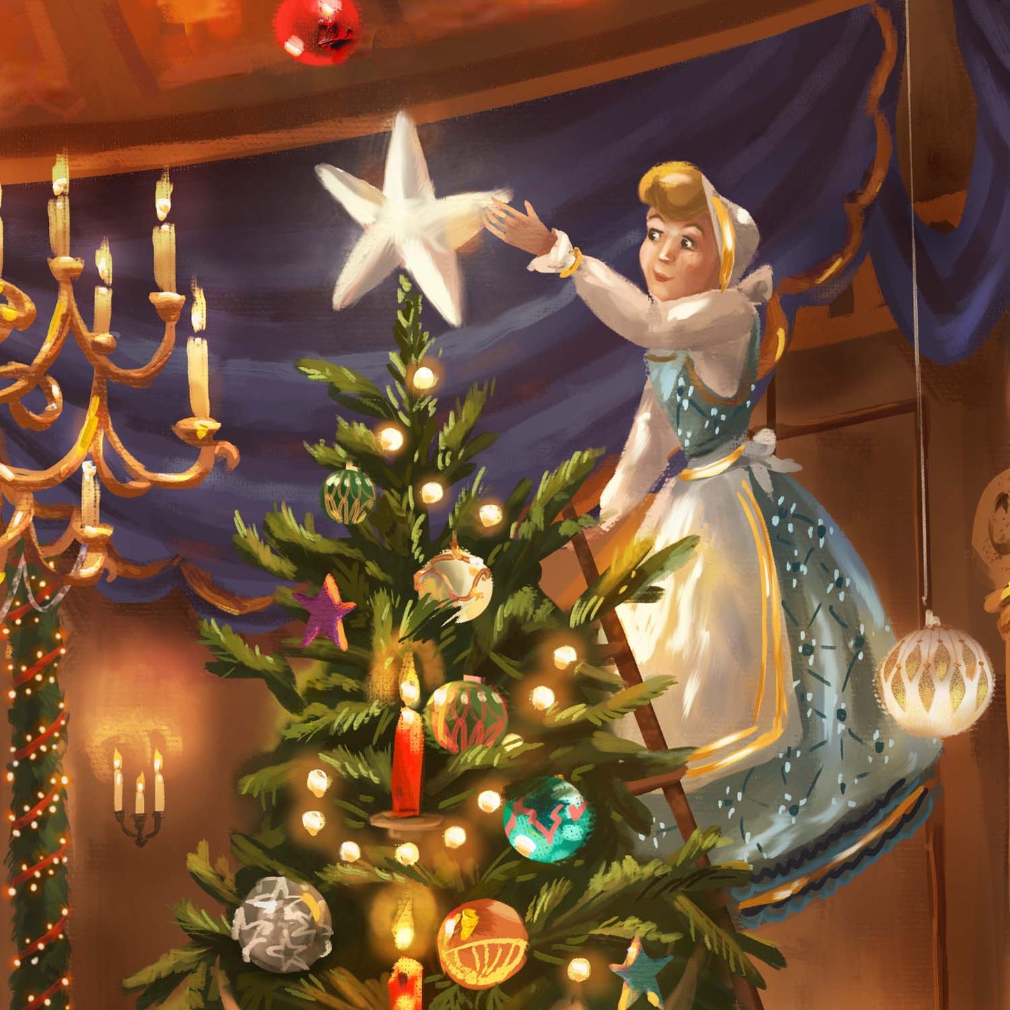 Disney Beauty and the Beast Christmas Celebration - Limited Edition Canvas (PP - Publisher Proof) - 28" x 37"