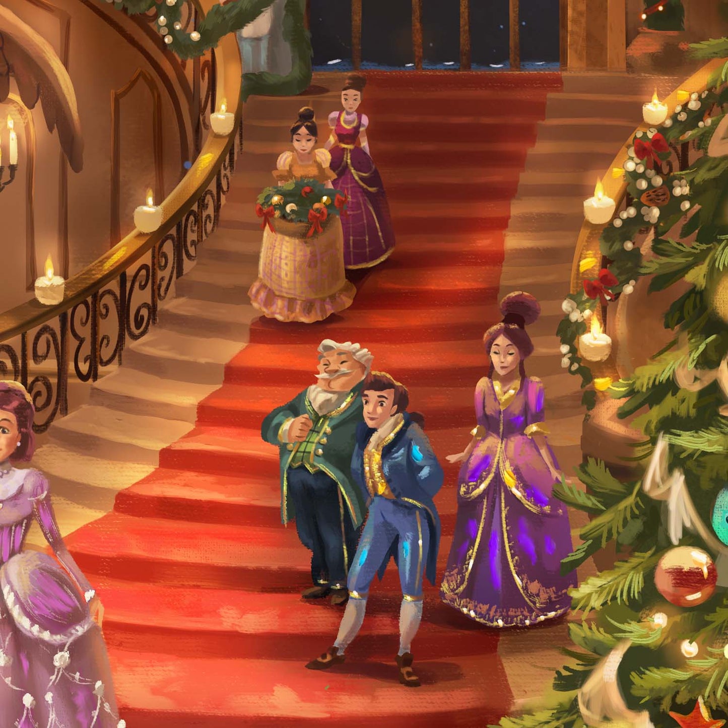 Disney Beauty and the Beast Christmas Celebration - Limited Edition Canvas (PP - Publisher Proof) - 28" x 37"