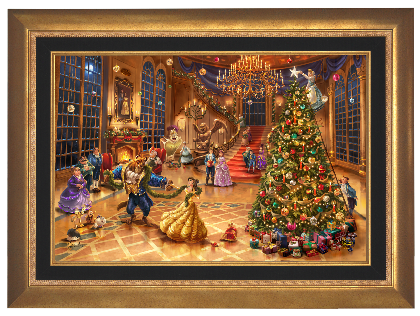 Disney Beauty and the Beast Christmas Celebration - Limited Edition Canvas (PP - Publisher Proof) - 28" x 37"