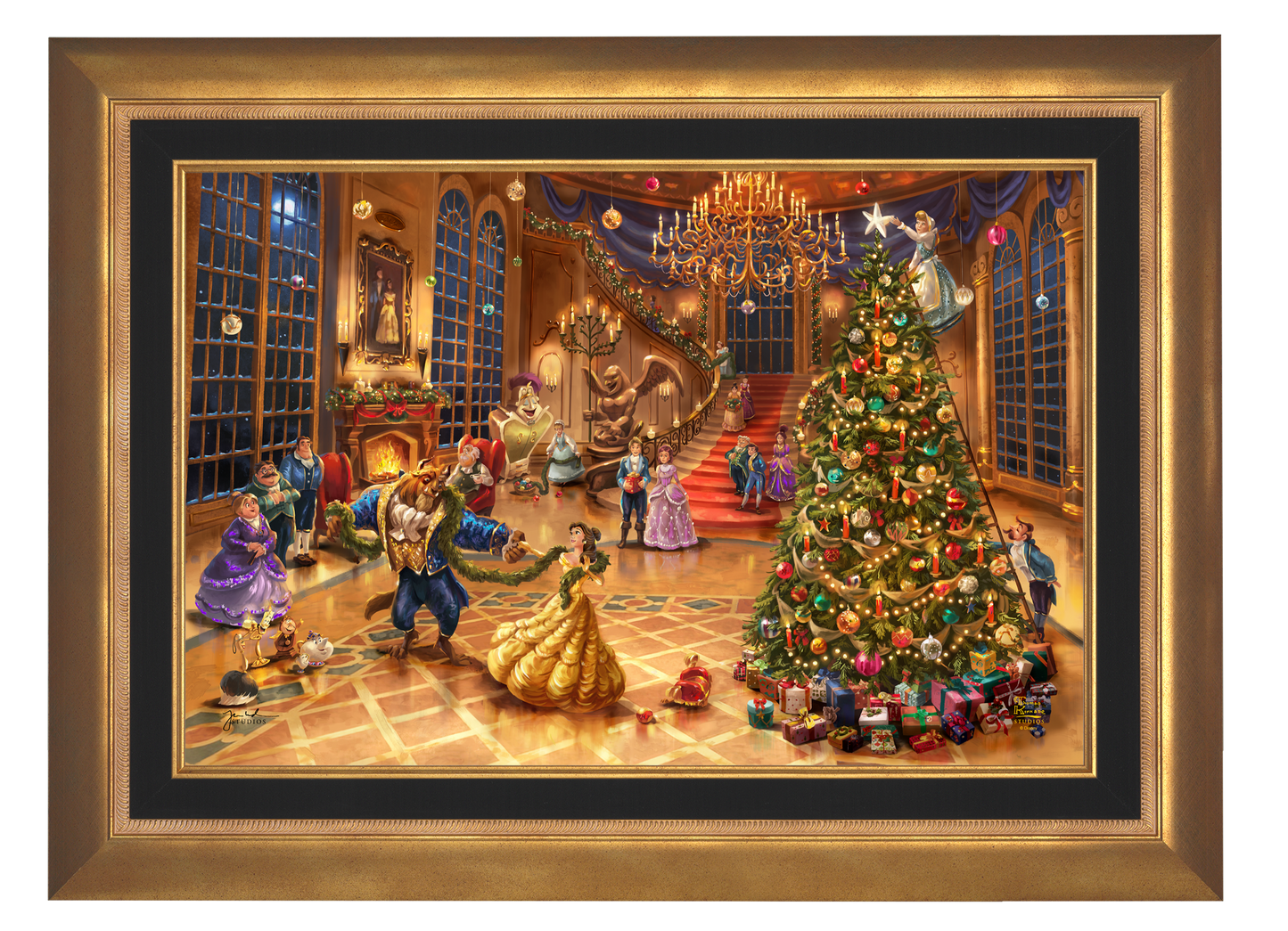 Disney Beauty and the Beast Christmas Celebration - Limited Edition Canvas (PP - Publisher Proof) - 28" x 37"