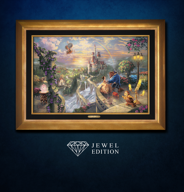 Disney Beauty and the Beast Falling In Love - Framed Limited Edition Canvas (JE - Jewel Edition) - 38" x 52"