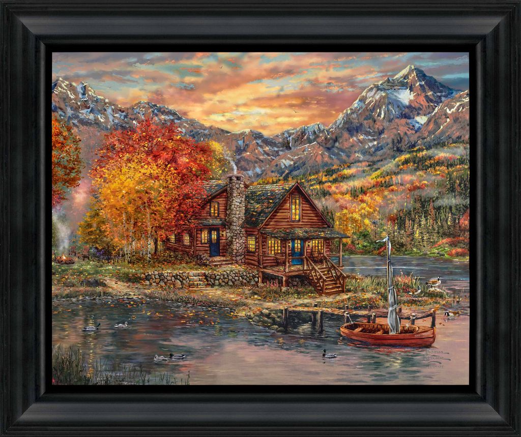 A Perfect Fall Day - 19.5" x 23.5" Brushstroke Vignette (Satin Black Frame)