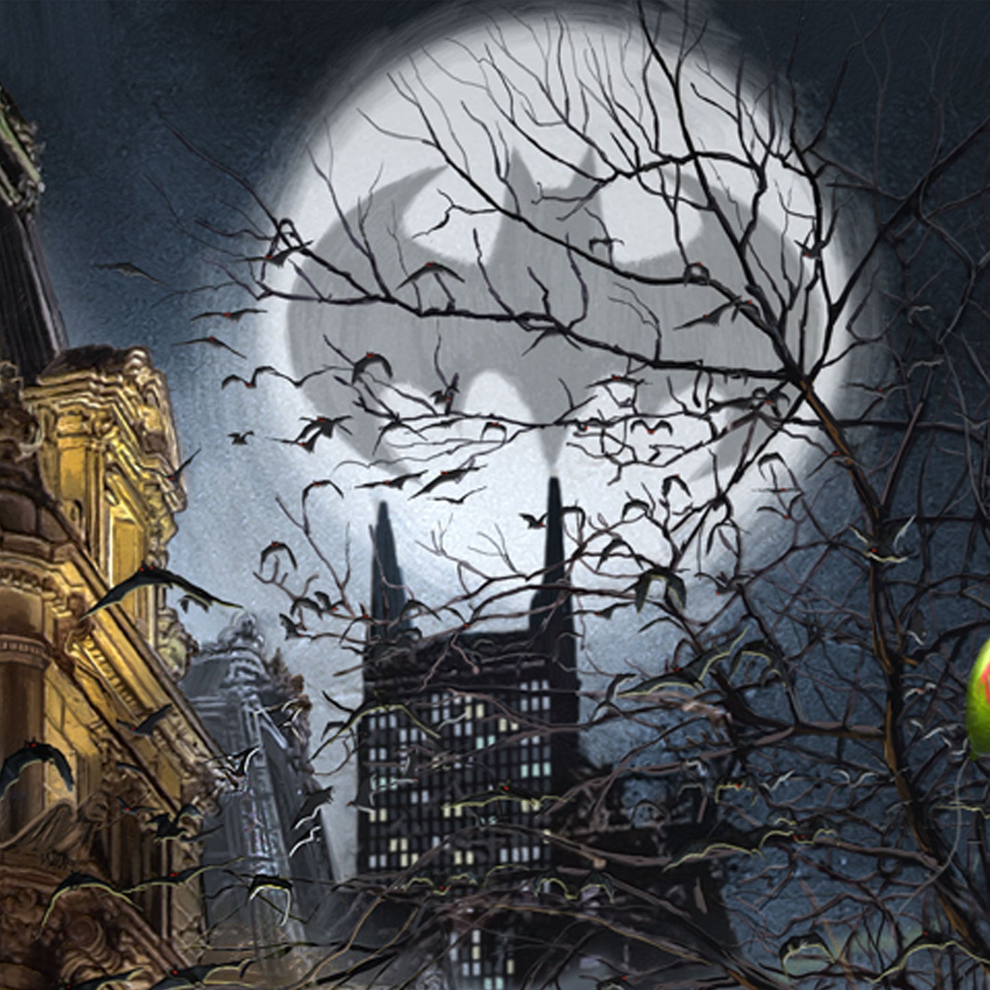 Batman™ Gotham City™ - 19.5" x 23.5" Brushstroke Vignette (Satin Black Frame)