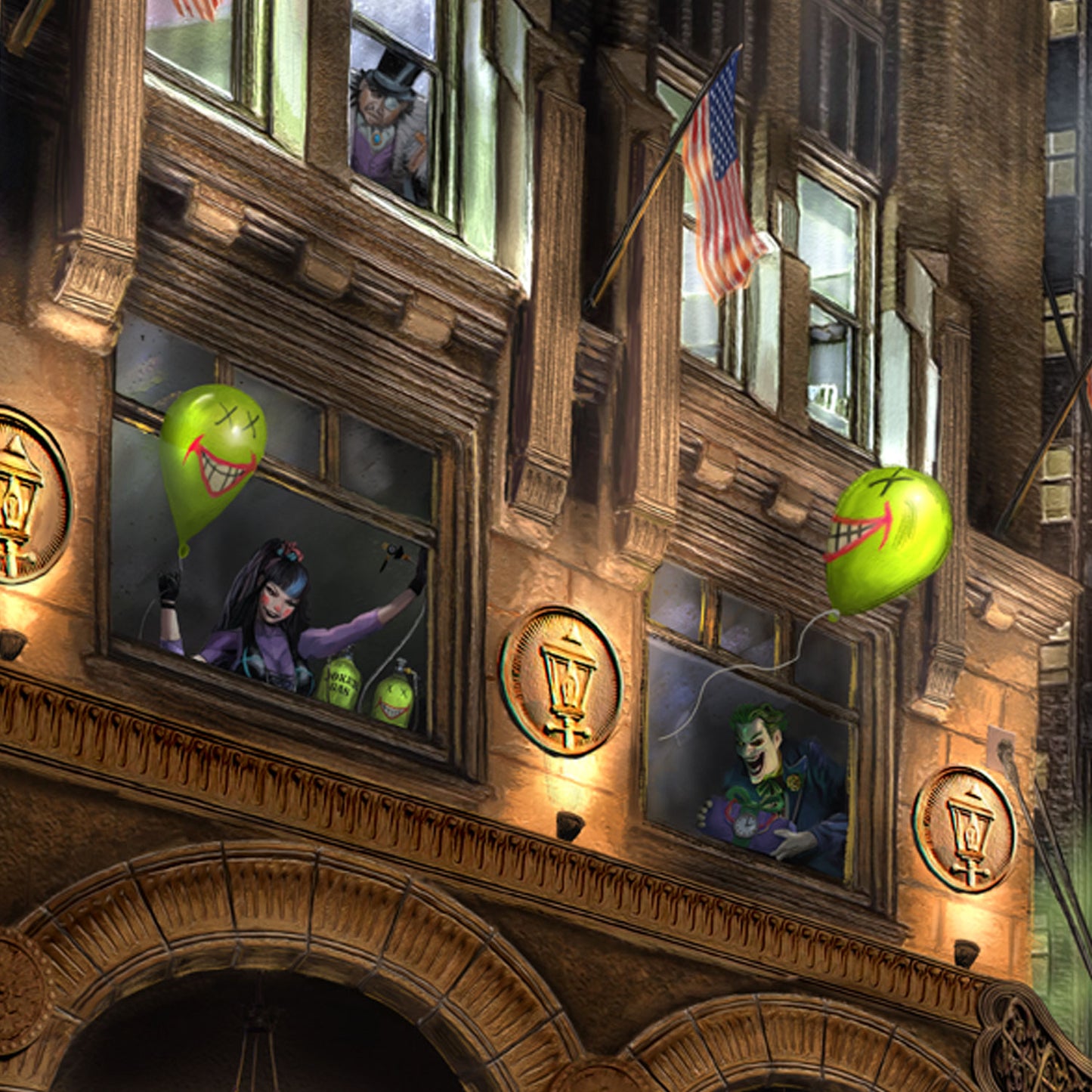 Batman™ Gotham City™ - 19.5" x 23.5" Brushstroke Vignette (Satin Black Frame)