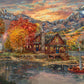 A Perfect Fall Day - 19.5" x 23.5" Brushstroke Vignette (Satin Black Frame)