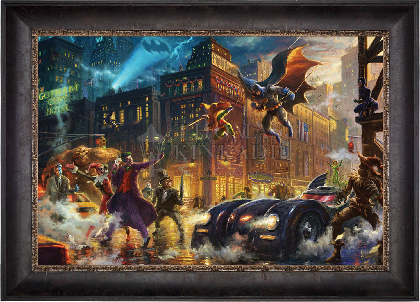 The Dark Knight™ Saves Gotham City™ - Framed Limited Edition Canvas (SN - Standard Number) - 27.5" x 36.5"