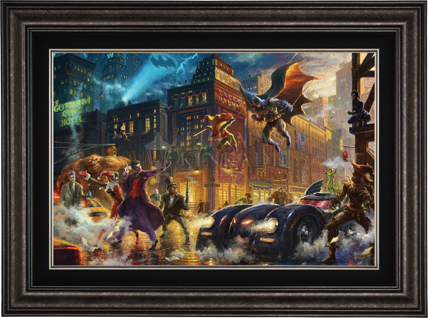 The Dark Knight™ Saves Gotham City™ - Framed Limited Edition Canvas (SN - Standard Number) - 27.5" x 36.5"