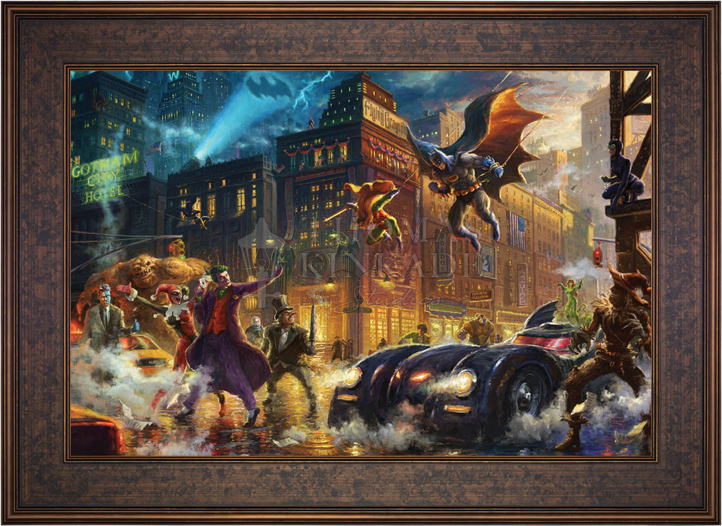 The Dark Knight™ Saves Gotham City™ - Framed Limited Edition Canvas (SN - Standard Number) - 27.5" x 36.5"