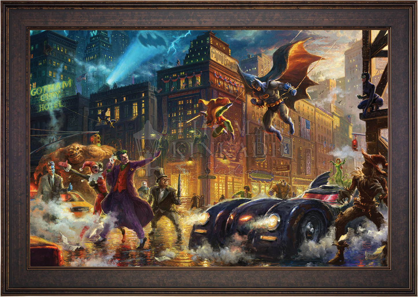 The Dark Knight™ Saves Gotham City™ - Framed Limited Edition Canvas (SN - Standard Number) - 27.5" x 36.5"