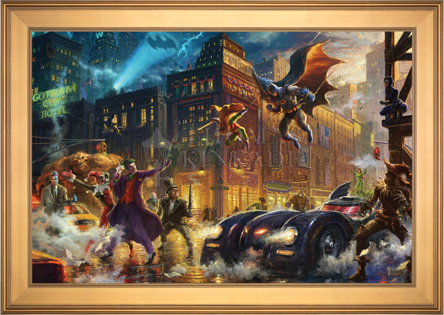The Dark Knight™ Saves Gotham City™ - Framed Limited Edition Canvas (SN - Standard Number) - 27.5" x 36.5"
