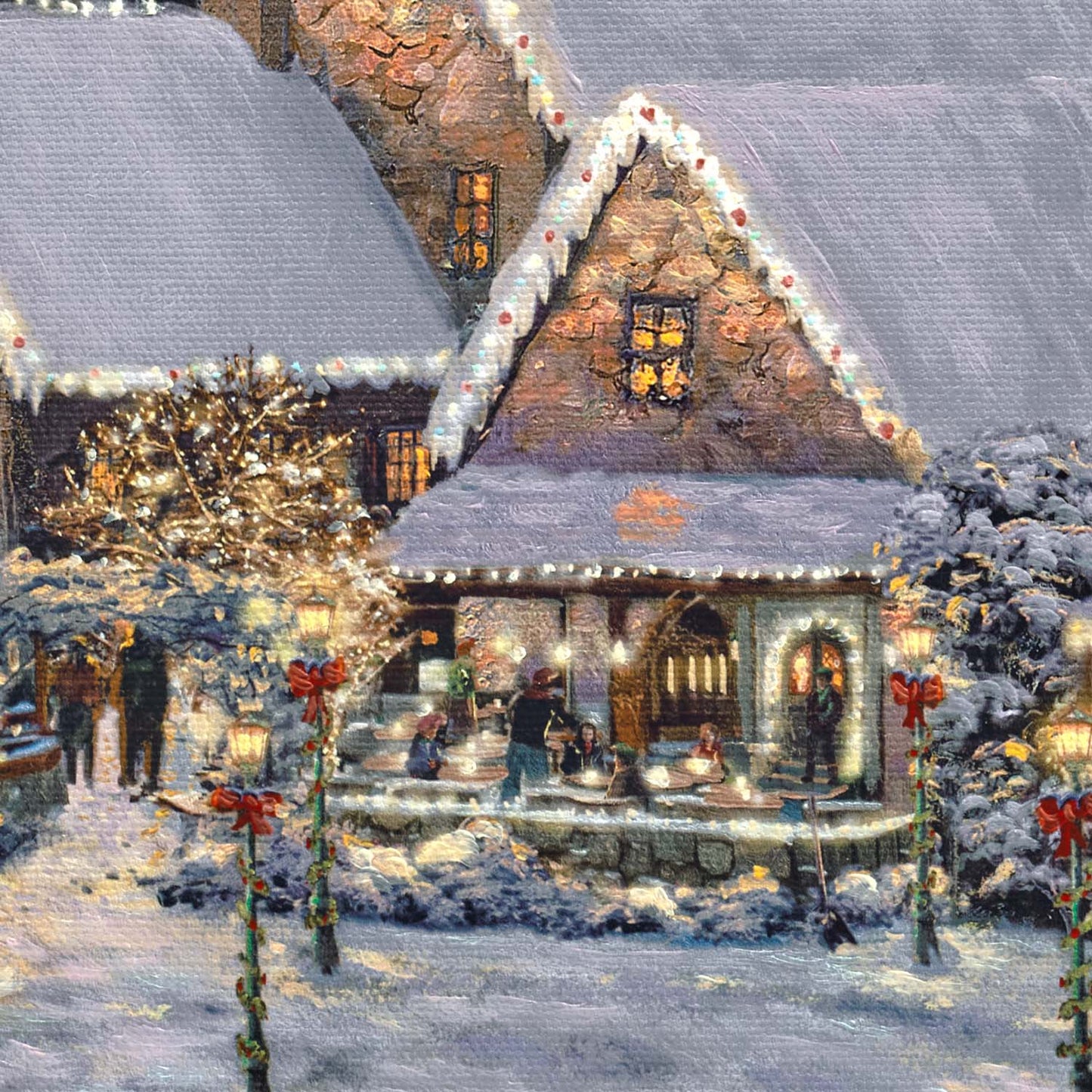 Christmas at Lamplight Village - Framed Limited Edition Canvas (SN - Standard Numbered)