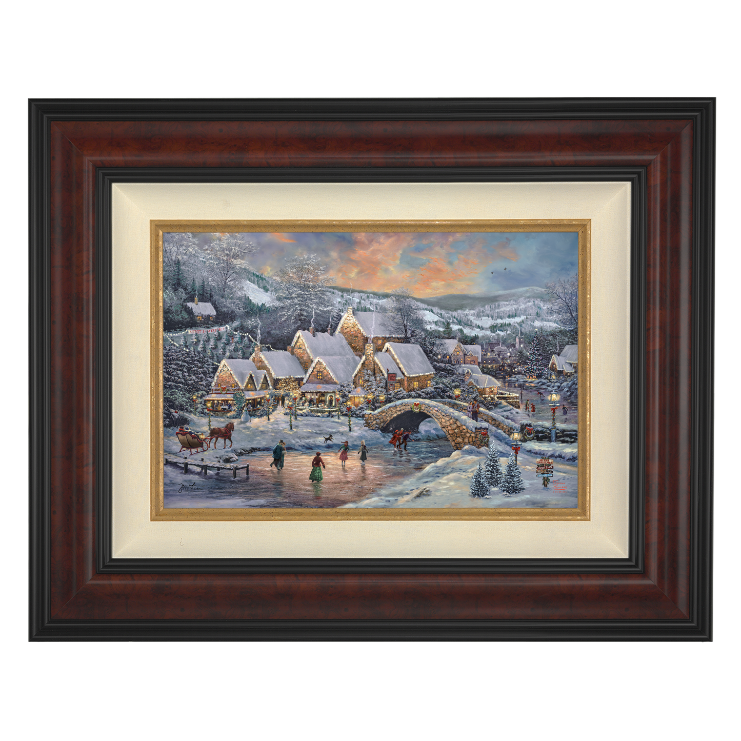 Christmas at Lamplight Village - Framed Limited Edition Canvas (SN - Standard Numbered)
