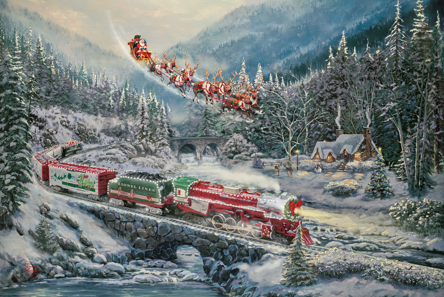 Christmas Light Express - Framed Limited Edition Canvas (SN - Standard Numbered) - 34.5" x 46.5"