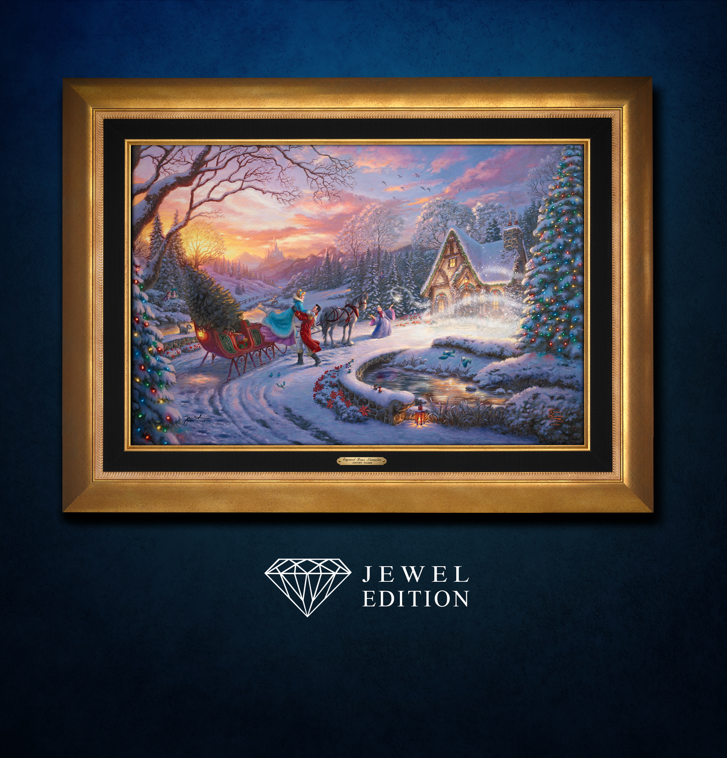Disney Cinderella Bringing Home the Tree - Framed Limited Edition Canvas (JE - Jewel Edition) - 34" x 46"