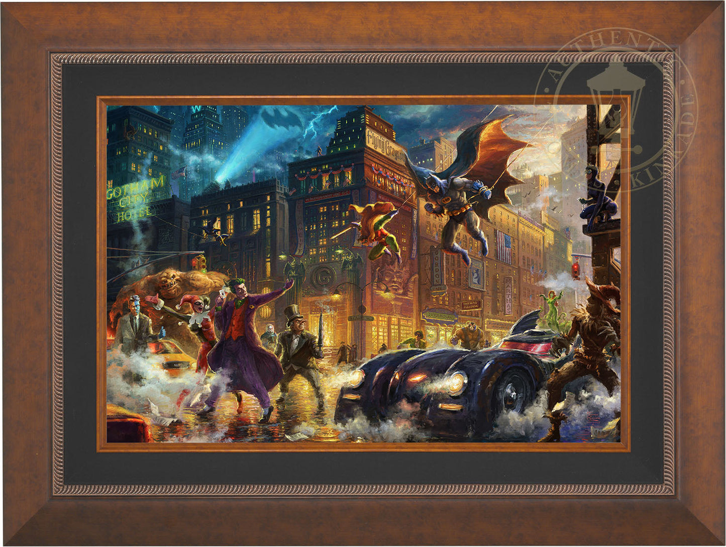 The Dark Knight™ Saves Gotham City™ - Framed Limited Edition Canvas (SN - Standard Number) - 27.5" x 36.5"
