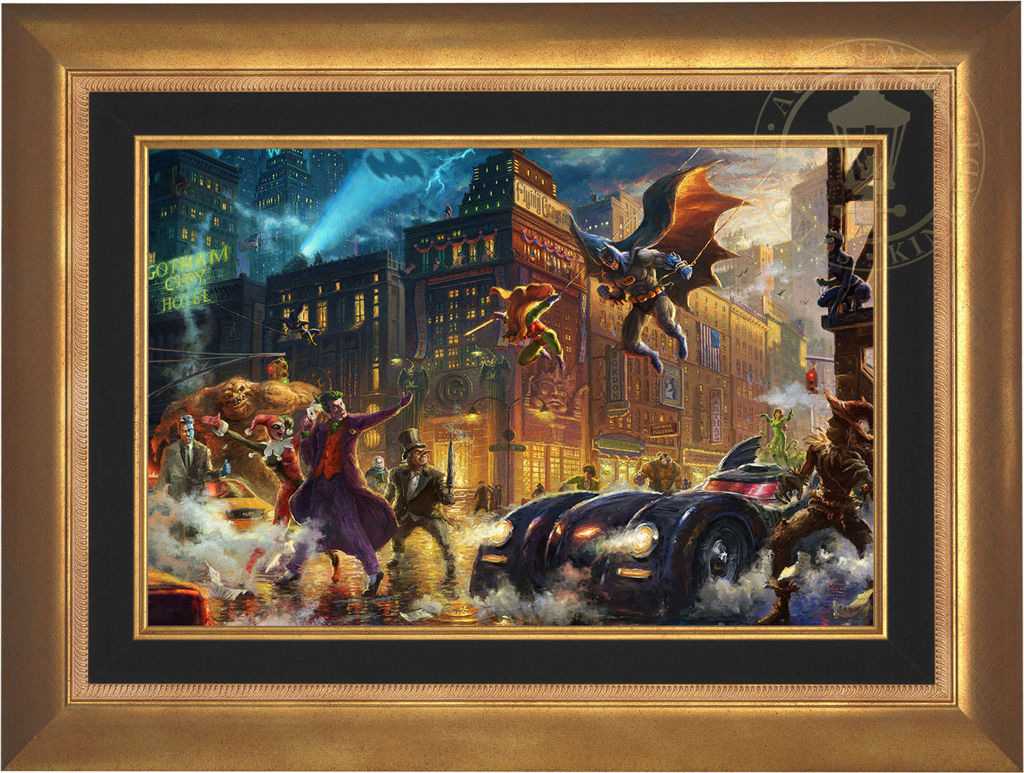 The Dark Knight™ Saves Gotham City™ - Framed Limited Edition Canvas (SN - Standard Number) - 27.5" x 36.5"