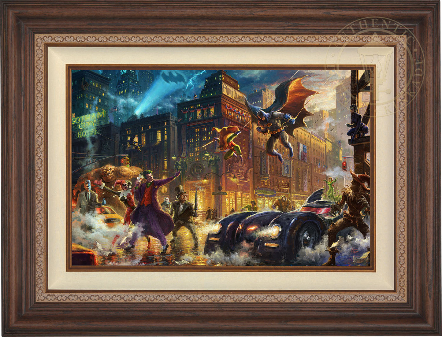 The Dark Knight™ Saves Gotham City™ - Framed Limited Edition Canvas (SN - Standard Number) - 27.5" x 36.5"