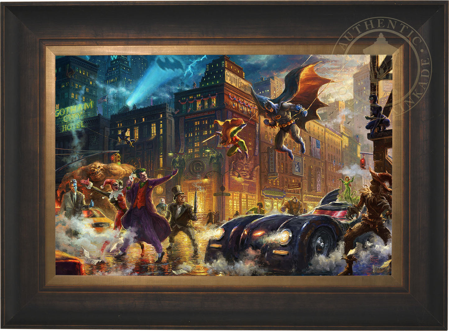 The Dark Knight™ Saves Gotham City™ - Framed Limited Edition Canvas (SN - Standard Number) - 27.5" x 36.5"