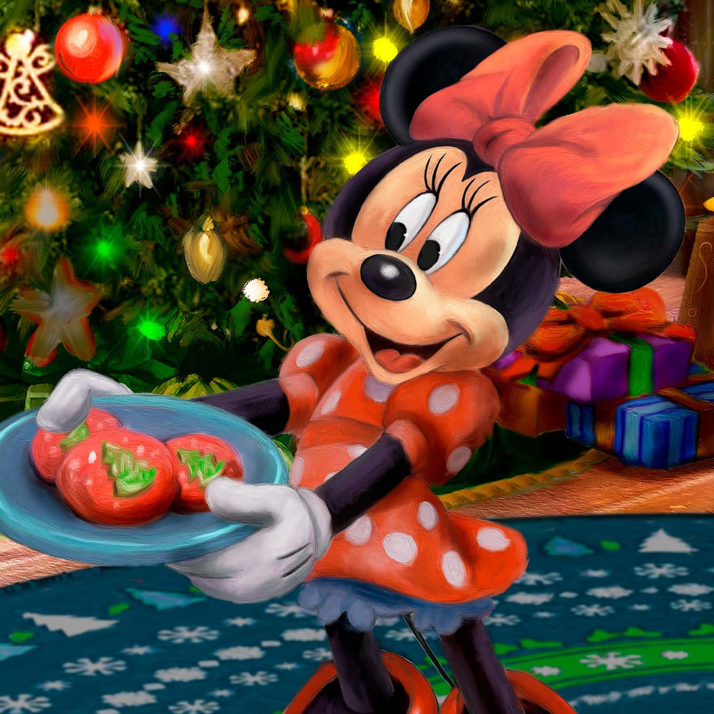 Disney Mickey and Minnie Trimming the Tree - Limited Edition Canvas (PP - Publisher Proof) - 28" x 37"