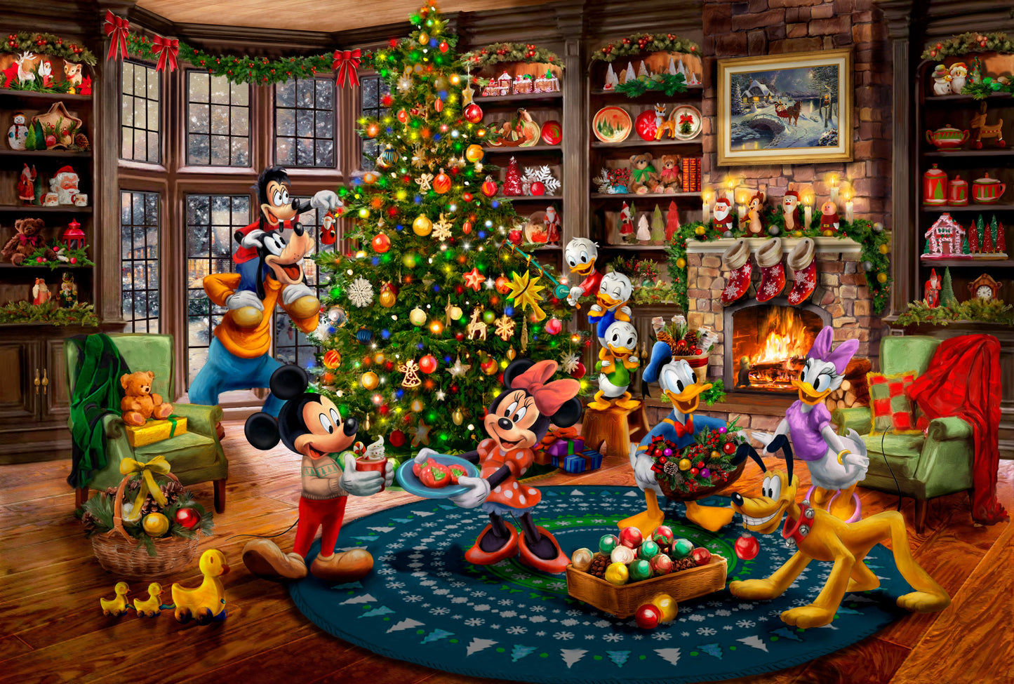Disney Mickey and Minnie Trimming the Tree - Limited Edition Canvas (PP - Publisher Proof) - 28" x 37"